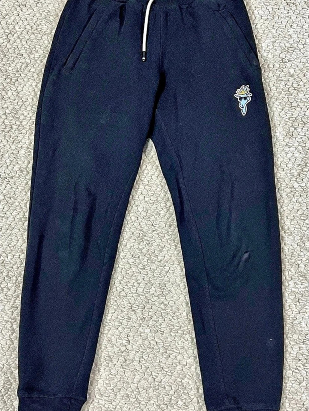 GOAT USA Joggers Mens Small Black Sweatpants Zipper Pockets Embroidered Logo